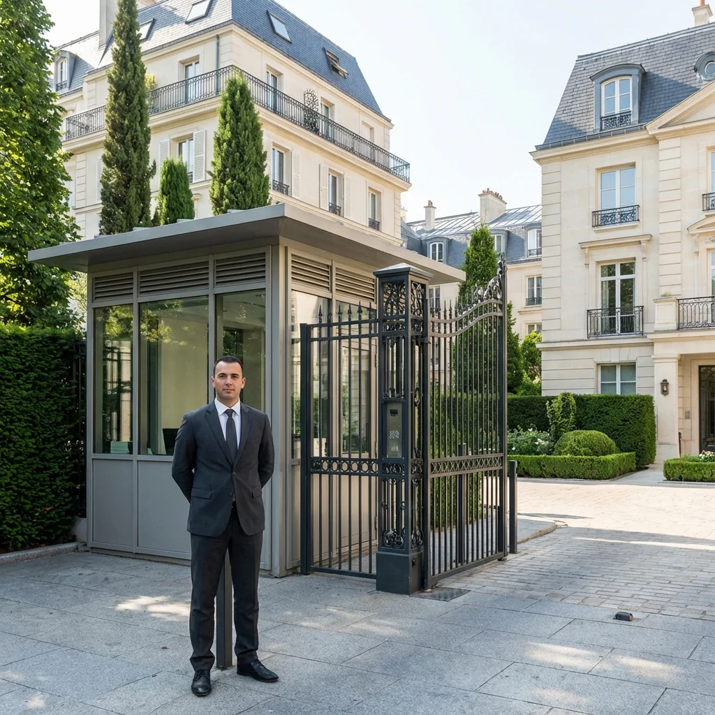 Agent de sécurité assurant la surveillance d'un site industriel à La Roche-sur-Yon